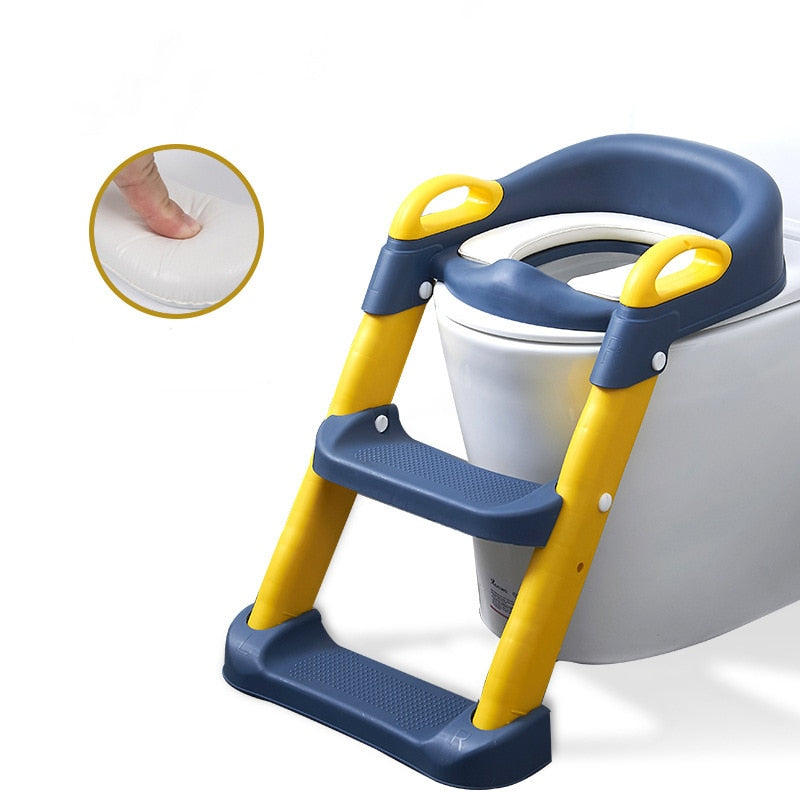 Baby 5 Colors Pot Potty Training Seat Child Toilet WC Urinal w Adjustable Step Ladder Folding Safety Chair