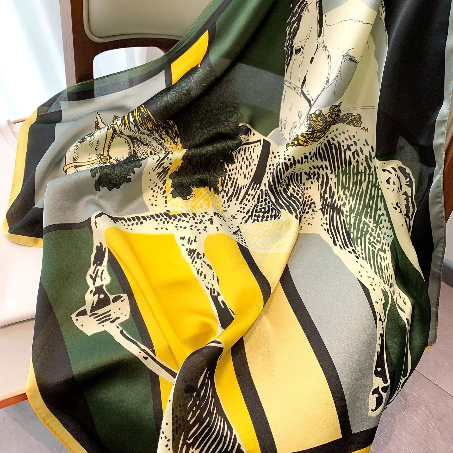 Beauty Fashion Silk Satin Hair Scarf Women Handkerchief Printed Female Square Head Bandana Small Neck muffler hijab lady girl