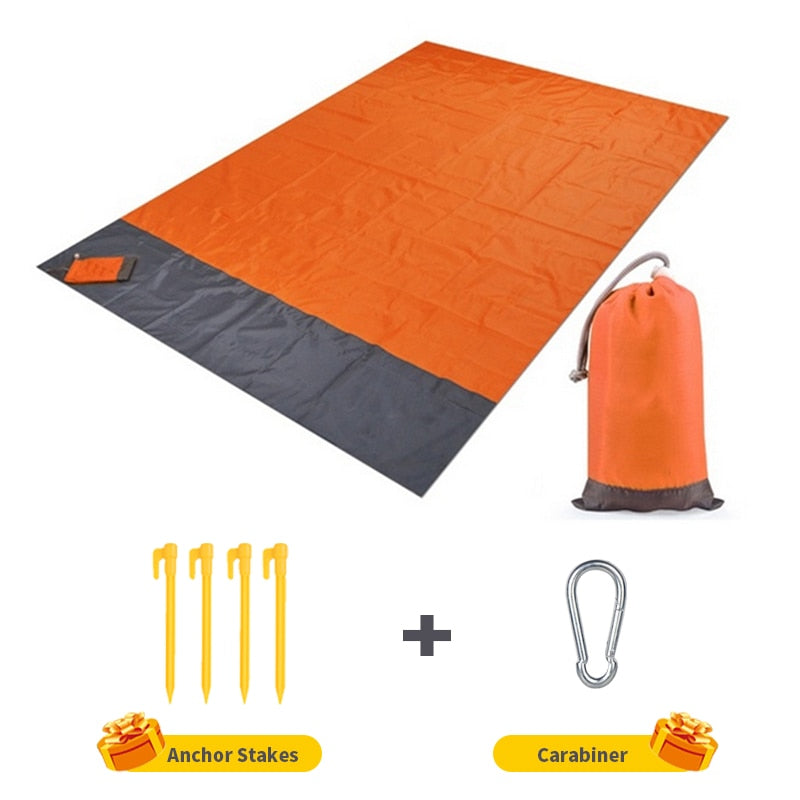 Portable Waterproof Pocket Beach Blanket Folding Camping Mat Mattress Portable Lightweight Mat Outdoor Picnic Mat Sand Beach Mat