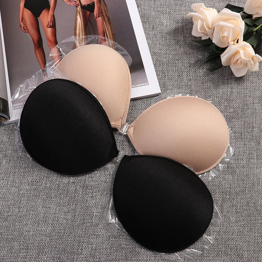 Woman's Clothes Invisible Push Up Bra Self-Adhesive Silicone Seamless Front Closure Sticky Backless Strapless Bra
