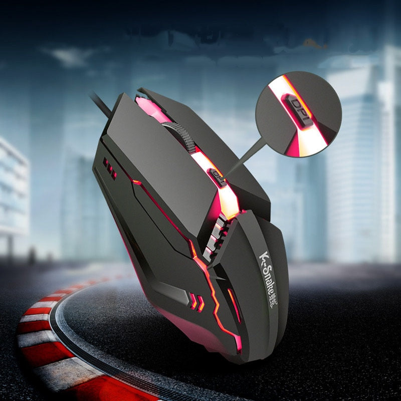Electronic Gaming Sports RGB Streamer Horse Running Luminous USB Wired PC Computer 1600DPI Laptop Mouse Both hands