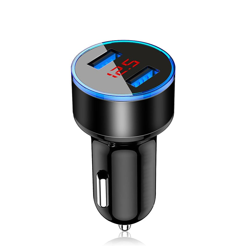 Cell Phone 4.8A LED Display USB Phone Charger Car-Charger for Xiaomi Samsung For iPhone 12 11 Pro 7 8 Plus Mobile Phone Adapter Car Charger