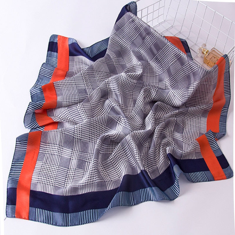 Beauty Fashion Silk Satin Hair Scarf Women Handkerchief Printed Female Square Head Bandana Small Neck muffler hijab lady girl