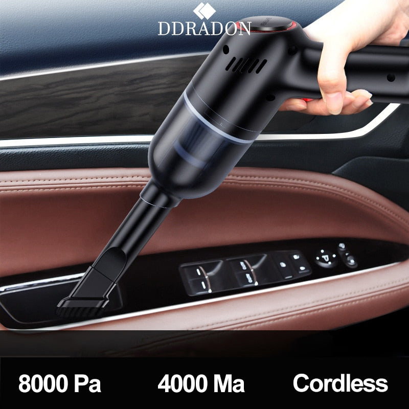 Automotive 8000Pa Wireless Car Vacuum Cleaner Cordless Handheld Auto Vacuum Home & Car Dual Use Mini Vacuum Cleaner With Built-in Battrery