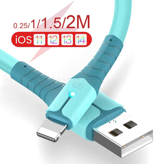 Apple USB Data Cable For iPhone 12 Mini 12 Pro Max X XR 11 XS 8 7 6s Liquid Silicone Charging Cable USB Data Cable Phone Charger Cable