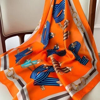 Beauty Fashion Silk Satin Hair Scarf Women Handkerchief Printed Female Square Head Bandana Small Neck muffler hijab lady girl