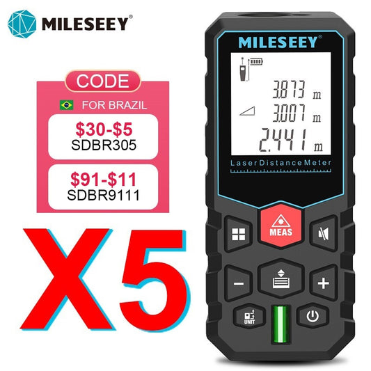 Electronics Mileseey laser distance meter electronic roulette laser digital tape rangefinder trena metro laser range finder  measuring tape