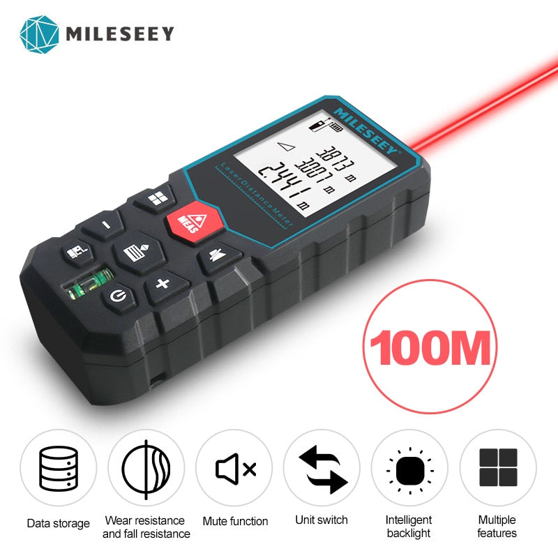 Electronics Mileseey laser distance meter electronic roulette laser digital tape rangefinder trena metro laser range finder  measuring tape