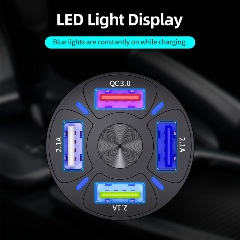 Electronics 4 Ports USB Car Charge 48W Quick 7A Mini Fast Charging For iPhone 11 Xiaomi Huawei Mobile Phone Charger Adapter in Car