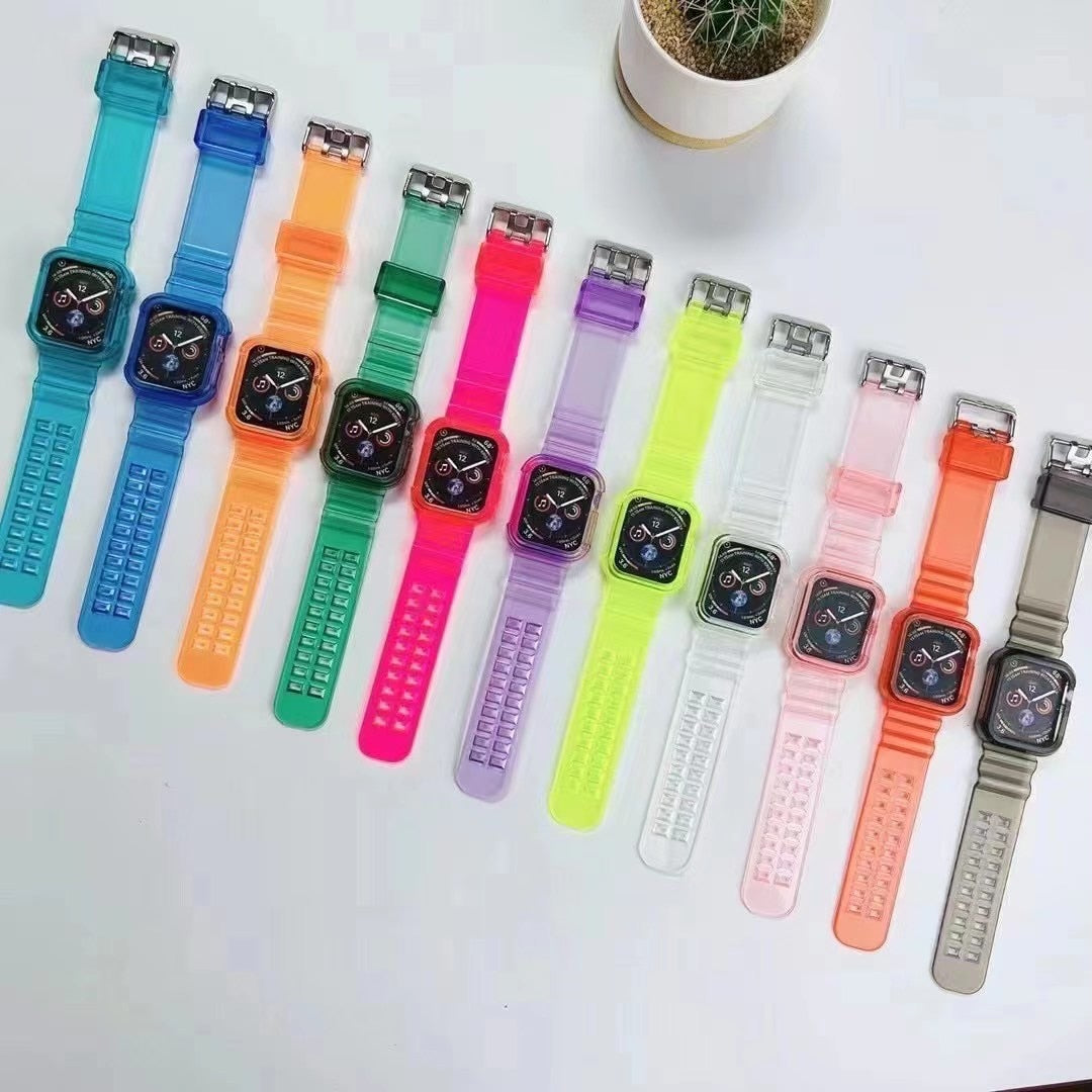 Apple Watch Band  Series 6 1 2 3 4 5 silicone Transparent  for Iwatch 5 4 Strap 38mm 40mm 42mm 44mm wirst