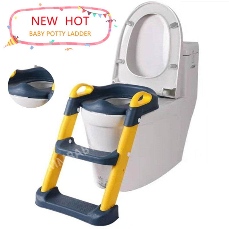 Baby 5 Colors Pot Potty Training Seat Child Toilet WC Urinal w Adjustable Step Ladder Folding Safety Chair