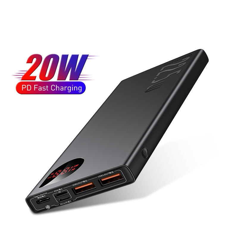 Electronics Power Bank 10000mAh with 20W PD Fast Charging Powerbank Portable Battery Charger PoverBank For iPhone 12Pro Xiaomi Huawei