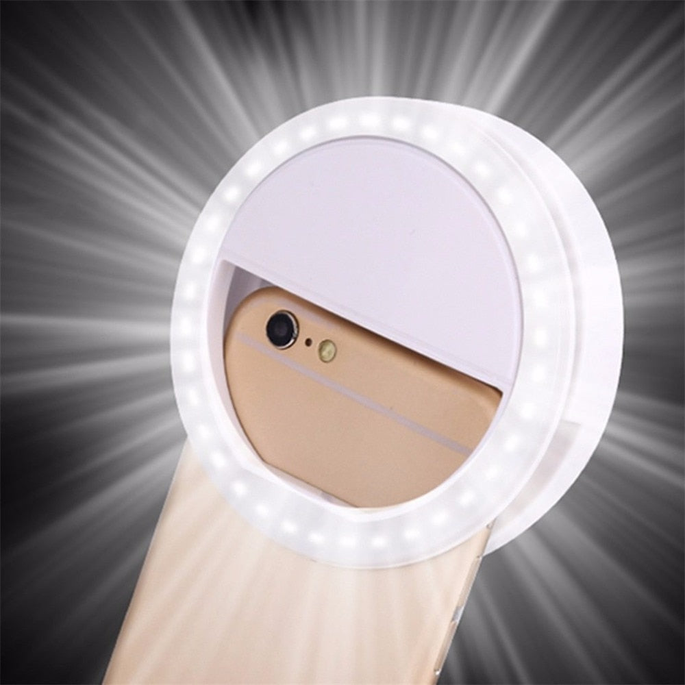Cell Phones Universal Mobile Phone Accessories LED Three Gear Ring  Fill Light Selfie Live USB Rechargeable