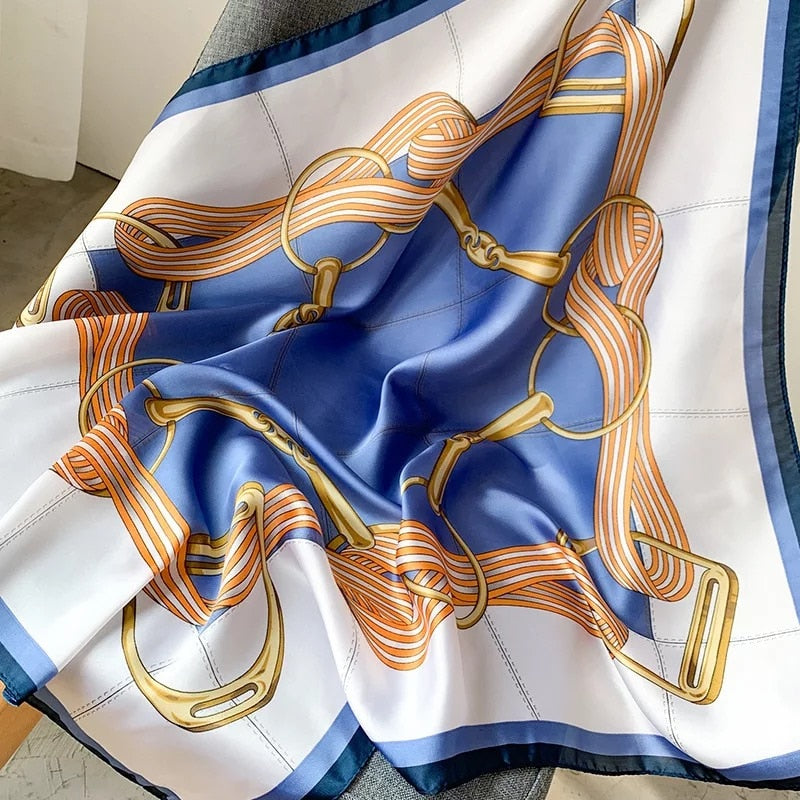 Beauty Fashion Silk Satin Hair Scarf Women Handkerchief Printed Female Square Head Bandana Small Neck muffler hijab lady girl