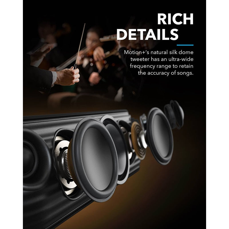 Bluetooth Speaker with Hi-Res 30W Audio, Extended Bass and Treble, Wireless HiFi Portable Speaker