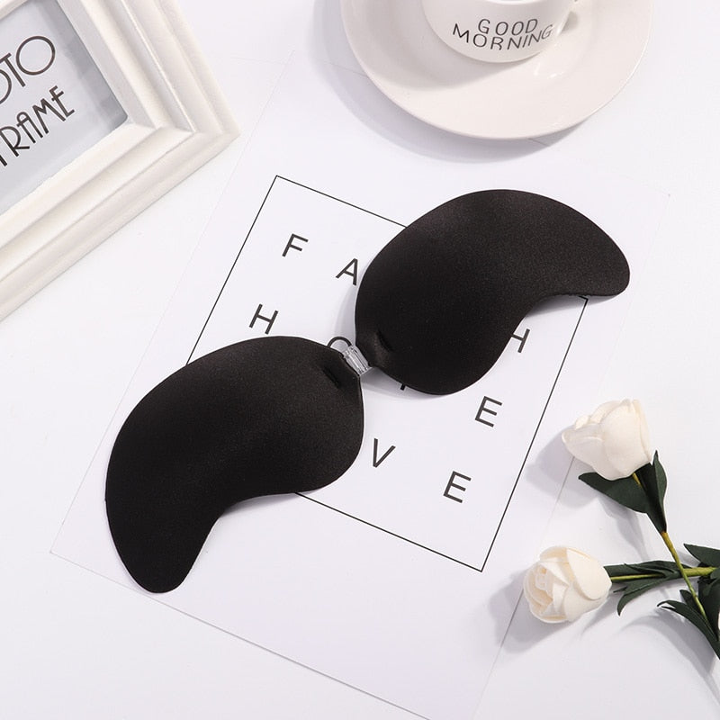 Woman's Clothes Invisible Push Up Bra Self-Adhesive Silicone Seamless Front Closure Sticky Backless Strapless Bra