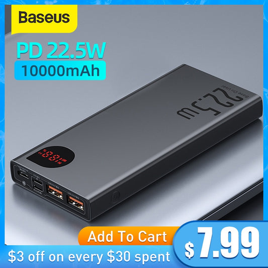 Electronics Power Bank 10000mAh with 20W PD Fast Charging Powerbank Portable Battery Charger PoverBank For iPhone 12Pro Xiaomi Huawei