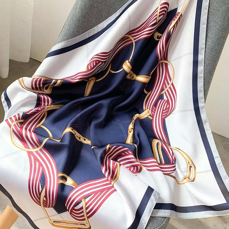 Beauty Fashion Silk Satin Hair Scarf Women Handkerchief Printed Female Square Head Bandana Small Neck muffler hijab lady girl