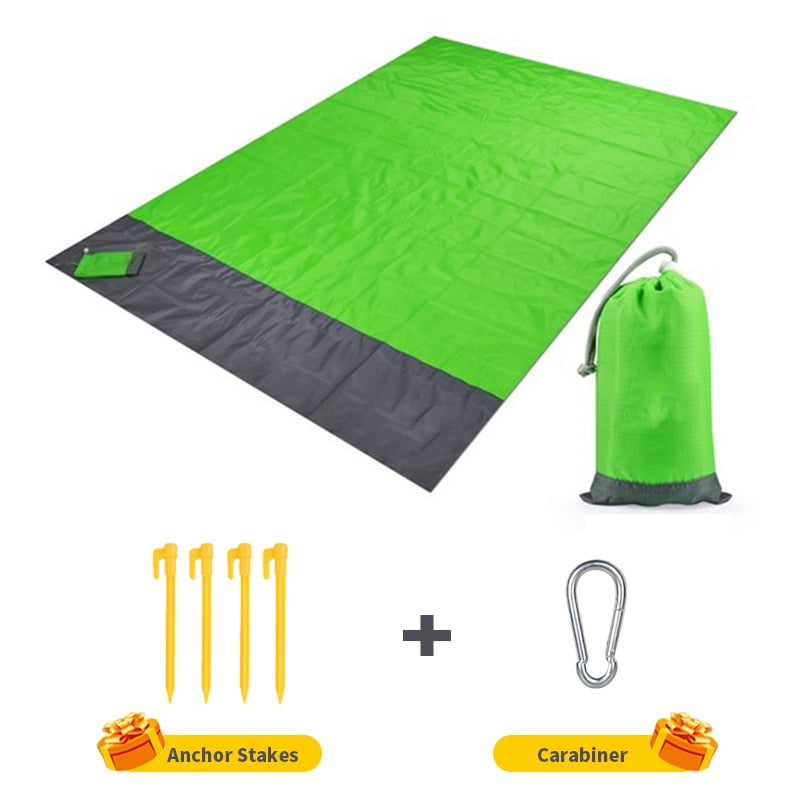 Portable Waterproof Pocket Beach Blanket Folding Camping Mat Mattress Portable Lightweight Mat Outdoor Picnic Mat Sand Beach Mat