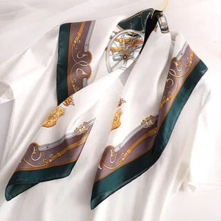 Beauty Fashion Silk Satin Hair Scarf Women Handkerchief Printed Female Square Head Bandana Small Neck muffler hijab lady girl