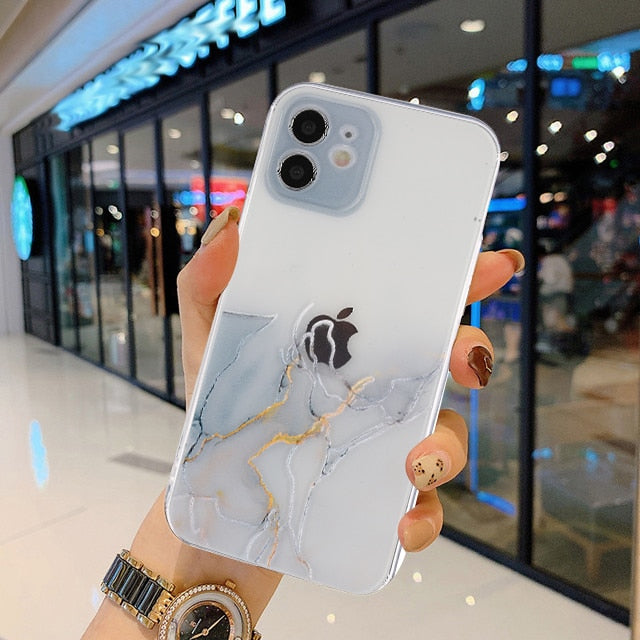 Apple Watercolor Painting Phone Case For iPhone 12 Pro 11 Pro Max X XR XS Max 7 8 6s Plus SE 2020 Clear Shockproof Soft TPU Back Cover