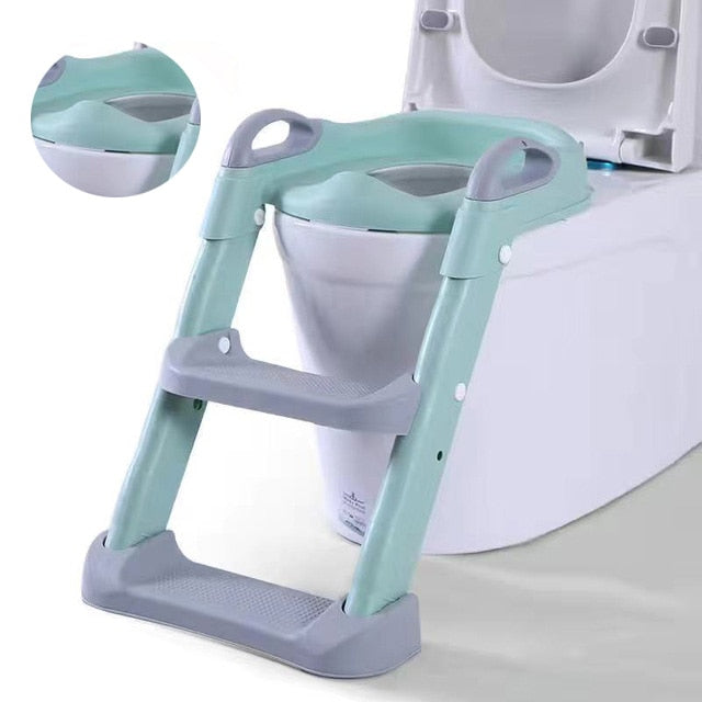 Baby 5 Colors Pot Potty Training Seat Child Toilet WC Urinal w Adjustable Step Ladder Folding Safety Chair