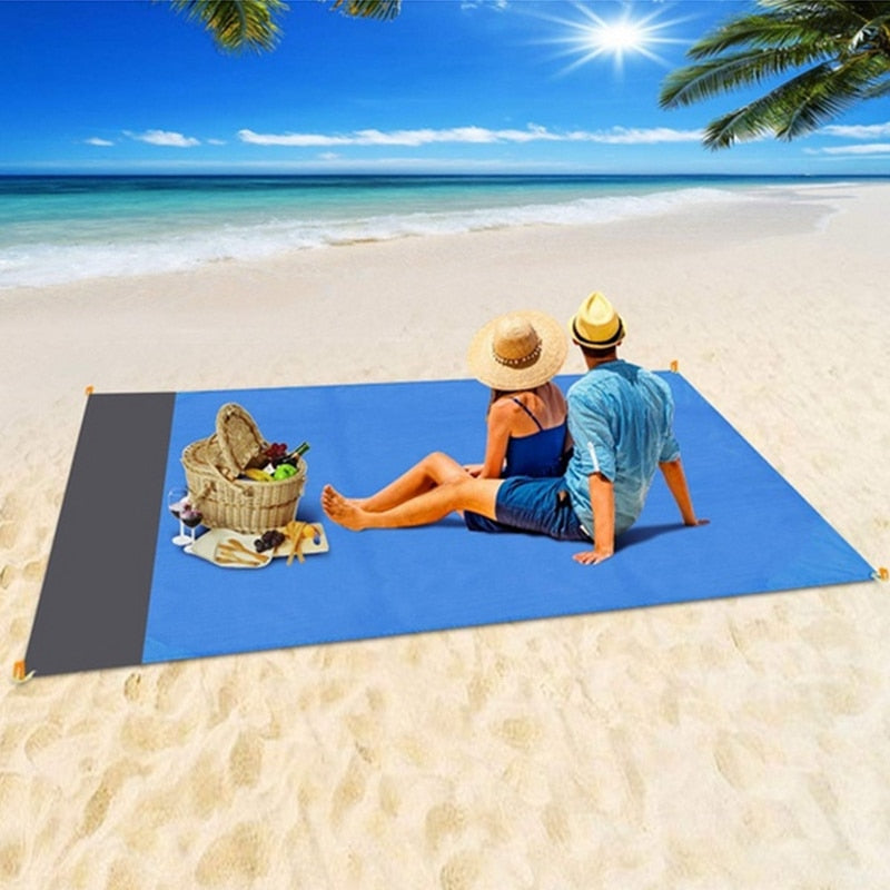 Portable Waterproof Pocket Beach Blanket Folding Camping Mat Mattress Portable Lightweight Mat Outdoor Picnic Mat Sand Beach Mat