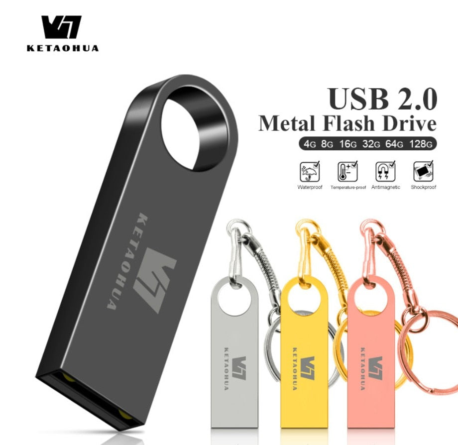 Electronics USB 2.0 Creative Metal Gift High Speed 8G 16G  32G 64G USB Drive Read and Write High Speed Transmission