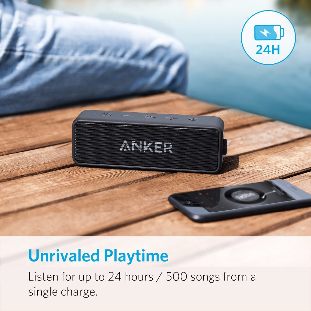 Bluetooth Wireless Speaker Better Bass 24-Hour Playtime 66ft Bluetooth Range IPX7 Water Resistance