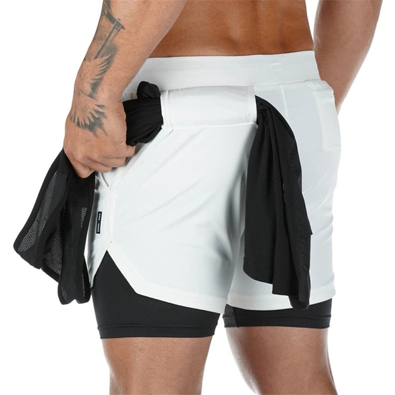 Mens Shoes Camo Running Shorts Men 2 In 1 Double-deck Quick Dry GYM Sport Shorts Fitness Jogging Workout Shorts Men Sports Short Pants