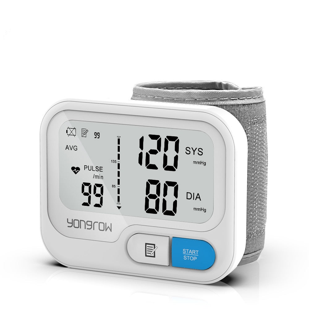 Health Automatic Digital Wrist Blood Pressure Monitor sphygmomanometer Tonometer Tensiometer Heart Rate Pulse Meter BP Monitor