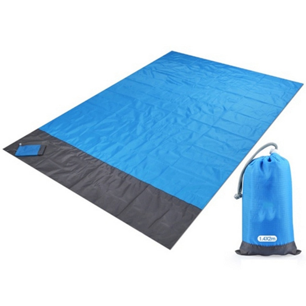 Portable Waterproof Pocket Beach Blanket Folding Camping Mat Mattress Portable Lightweight Mat Outdoor Picnic Mat Sand Beach Mat