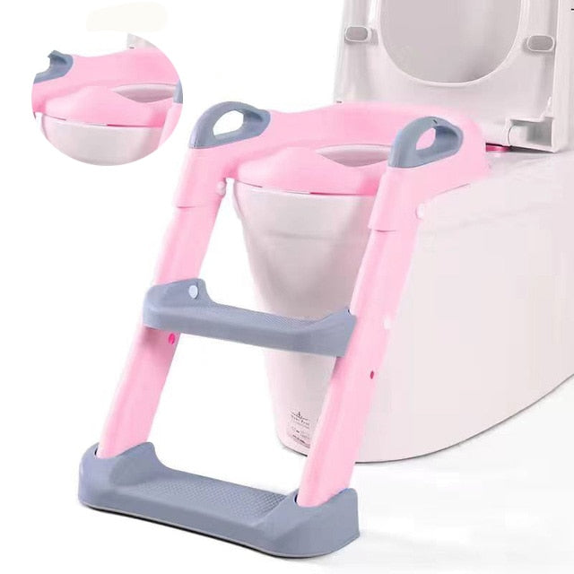 Baby 5 Colors Pot Potty Training Seat Child Toilet WC Urinal w Adjustable Step Ladder Folding Safety Chair