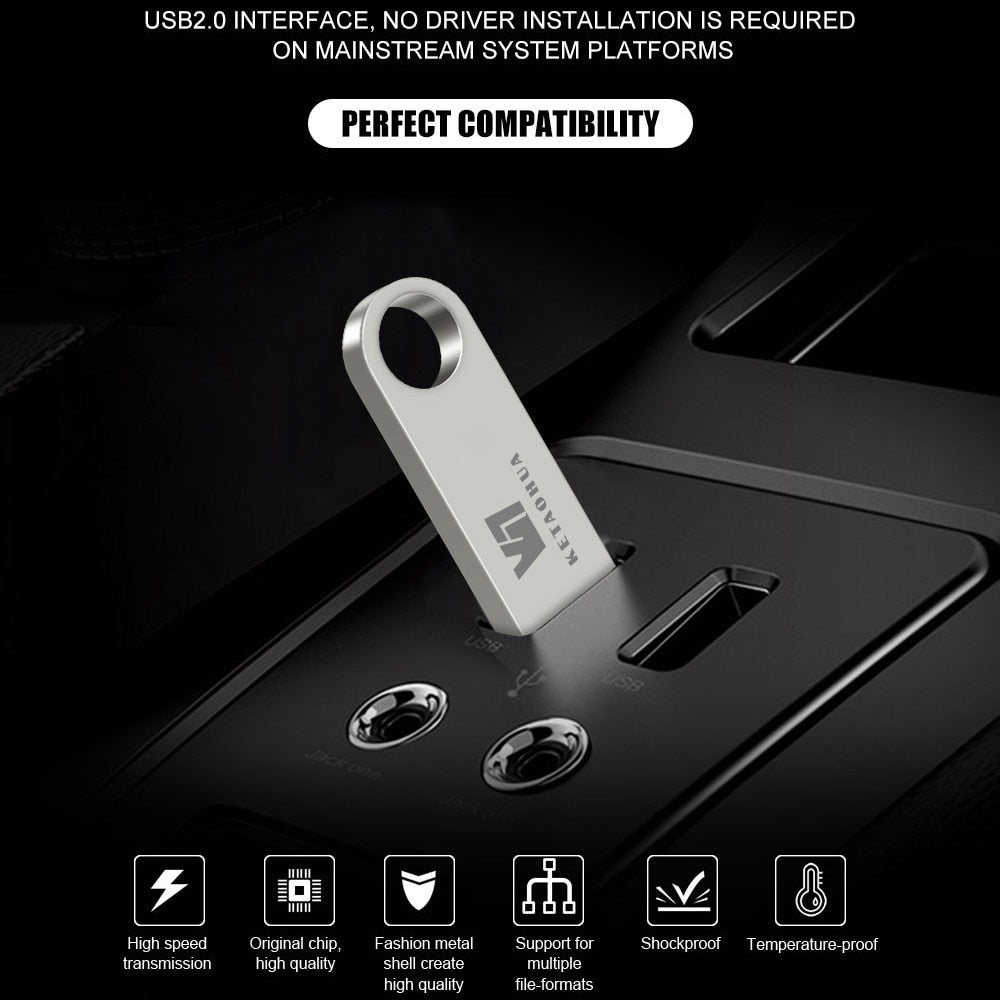 Electronics USB 2.0 Creative Metal Gift High Speed 8G 16G  32G 64G USB Drive Read and Write High Speed Transmission
