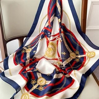 Beauty Fashion Silk Satin Hair Scarf Women Handkerchief Printed Female Square Head Bandana Small Neck muffler hijab lady girl