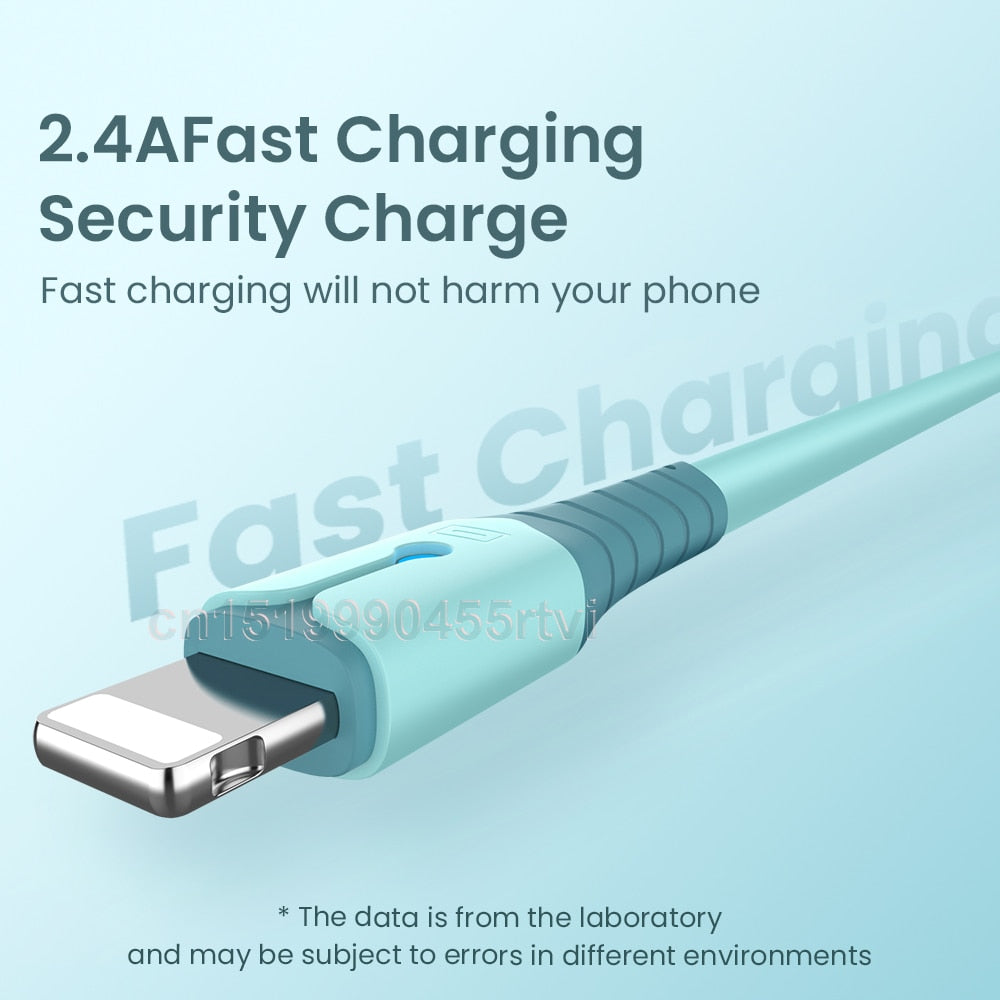 Apple USB Data Cable For iPhone 12 Mini 12 Pro Max X XR 11 XS 8 7 6s Liquid Silicone Charging Cable USB Data Cable Phone Charger Cable