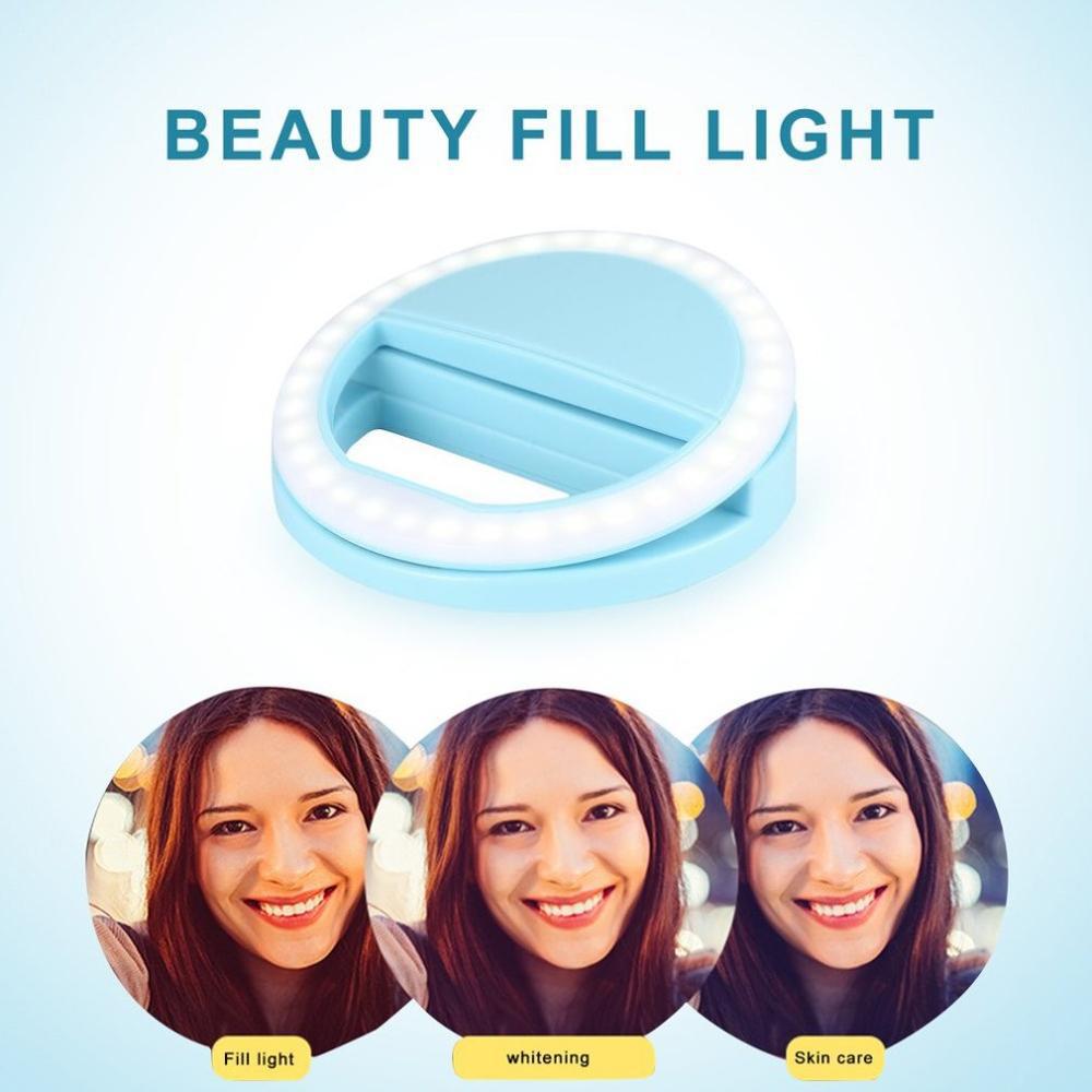 Cell Phones Universal Mobile Phone Accessories LED Three Gear Ring  Fill Light Selfie Live USB Rechargeable