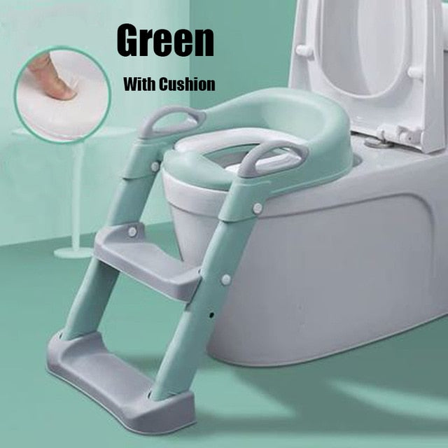 Baby 5 Colors Pot Potty Training Seat Child Toilet WC Urinal w Adjustable Step Ladder Folding Safety Chair