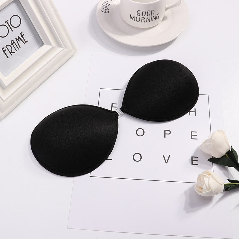 Woman's Clothes Invisible Push Up Bra Self-Adhesive Silicone Seamless Front Closure Sticky Backless Strapless Bra