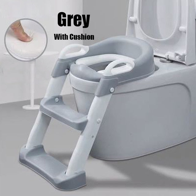 Baby 5 Colors Pot Potty Training Seat Child Toilet WC Urinal w Adjustable Step Ladder Folding Safety Chair