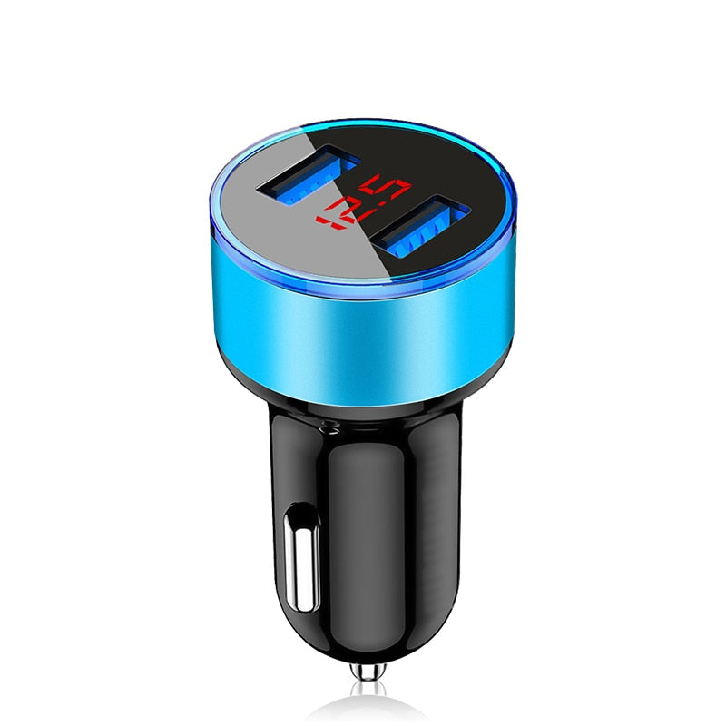 Cell Phone 4.8A LED Display USB Phone Charger Car-Charger for Xiaomi Samsung For iPhone 12 11 Pro 7 8 Plus Mobile Phone Adapter Car Charger