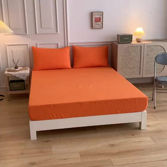 Home solid color brushed bed sheet bed cover modern minimalist home fabric bed sheet waterproof baby wetting bed sheet