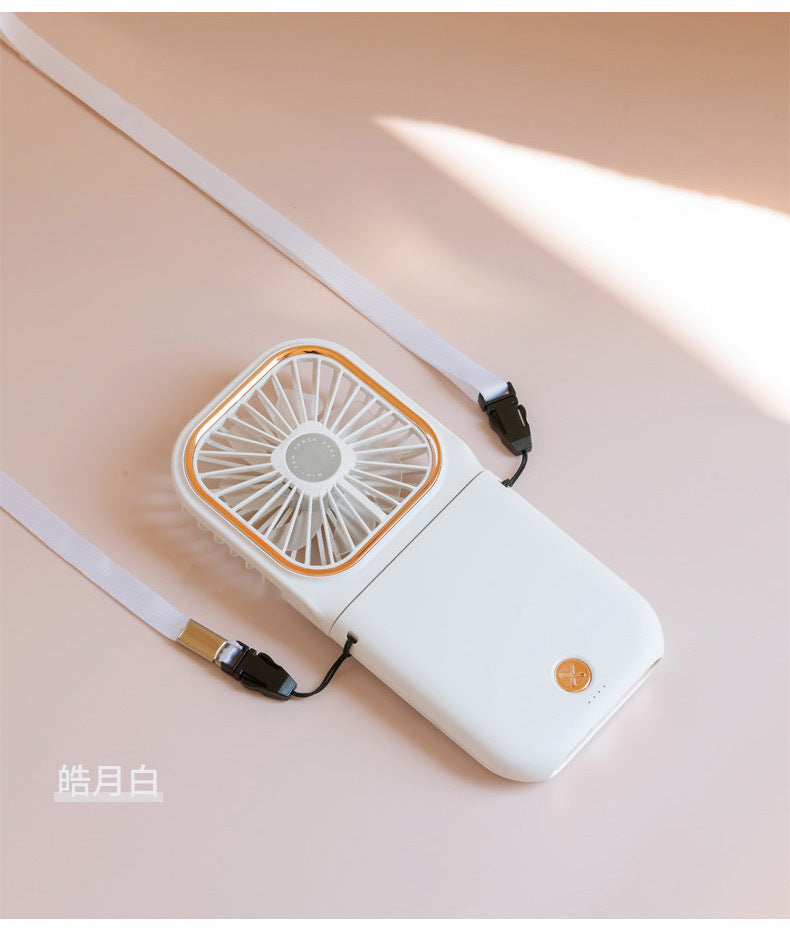 Electronics Portable handheld folding hanging neck mini fan mobile phone bracket charging treasure fan mobile power supply