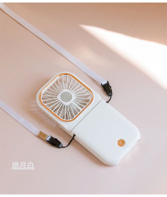 Electronics Portable handheld folding hanging neck mini fan mobile phone bracket charging treasure fan mobile power supply
