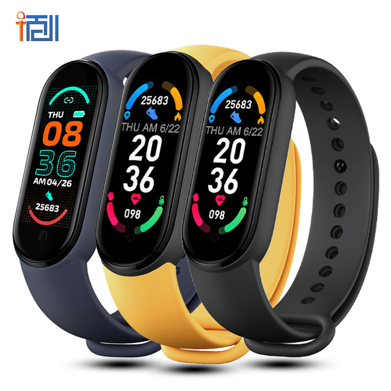 Bluetooth smart bracelet heart rate blood pressure bluetooth step meter music weather sleep monitoring cross-border m6 smart sports bracelet
