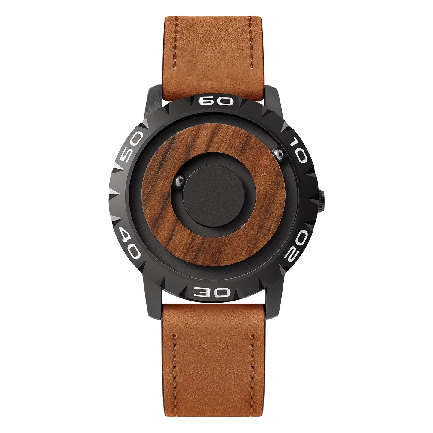 Mens Watches Eutour Original Iron Ball Magnetic Pointer Concept Quartz Unusual Men's Watch Fashion Rubber Strap