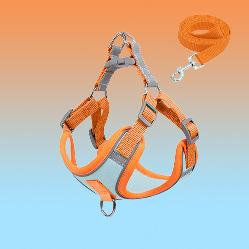 Pets Dog Harness for Small Dogs Cats Reflective Pet Chest Vest Leash Adjustable Breathable Pet Harness And Leash Set Dog Accessories