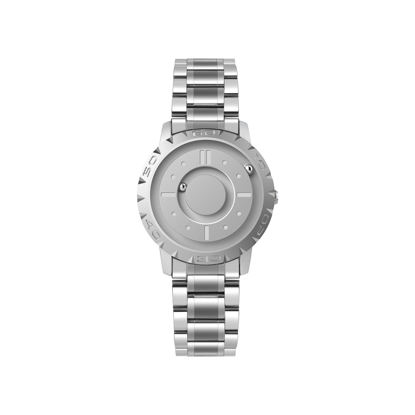 Mens Watches Eutour Original Iron Ball Magnetic Pointer Concept Quartz Unusual Men's Watch Fashion Rubber Strap
