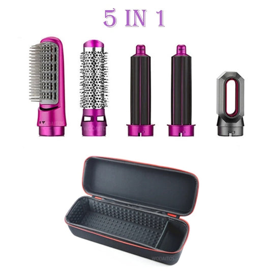 Beauty Hair Dryer 5 and 1  Hot Comb Set Wet and Dry Professional Curling Iron Hair Straightener Styling Tool Hair Dryer Household