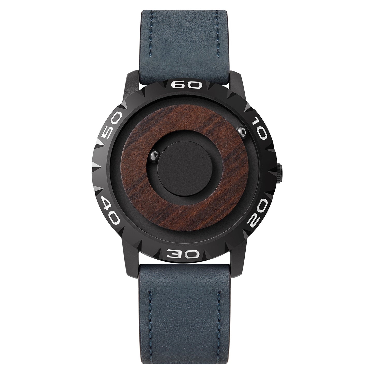 Mens Watches Eutour Original Iron Ball Magnetic Pointer Concept Quartz Unusual Men's Watch Fashion Rubber Strap